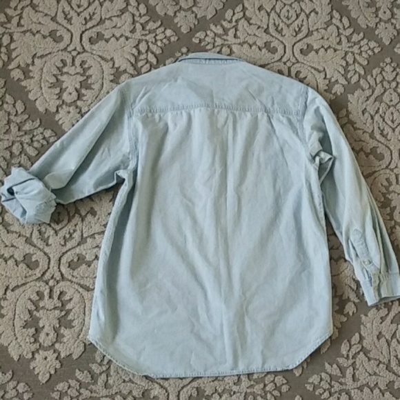 Vintage Mickey Unlimited denim chambray red sz M embroidered‎ button down shirt - Picture 8 of 8